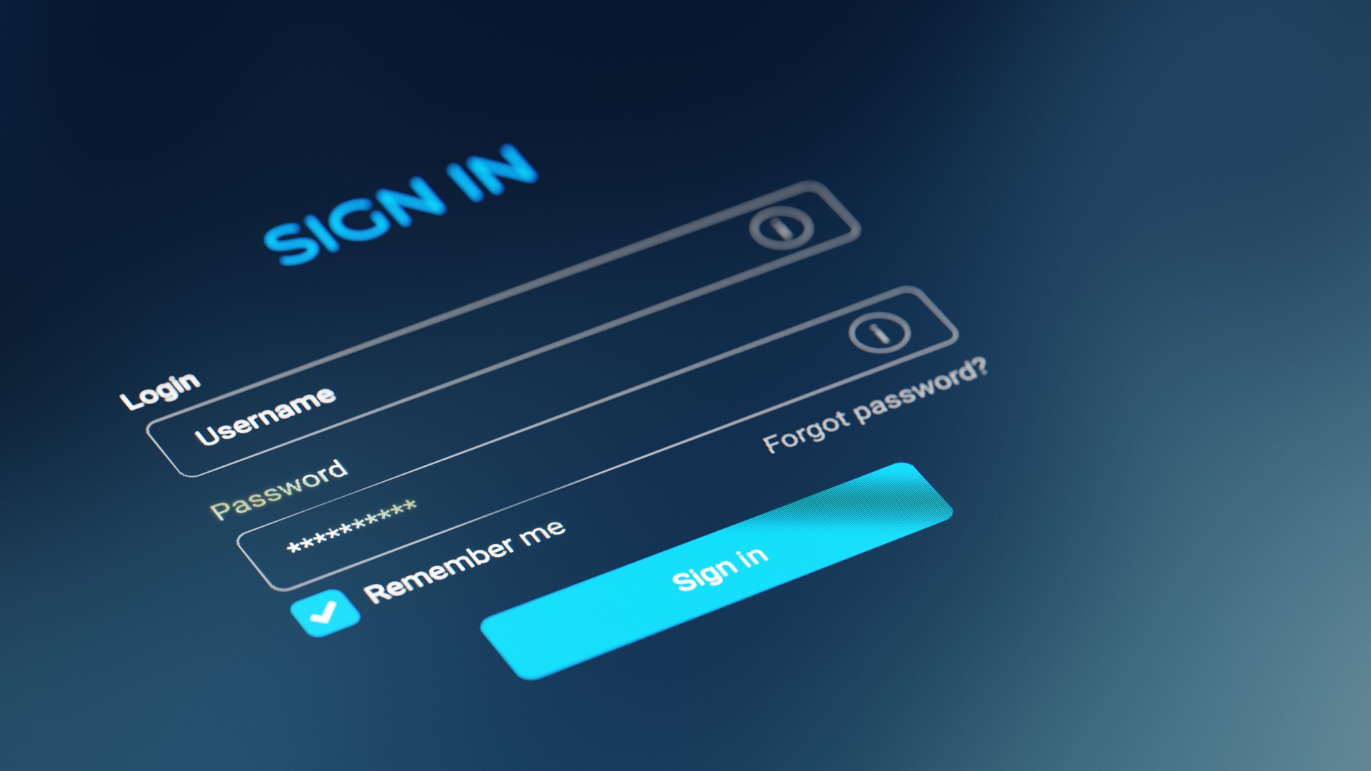 Login Authentication Screen with Username and Password Input Fields